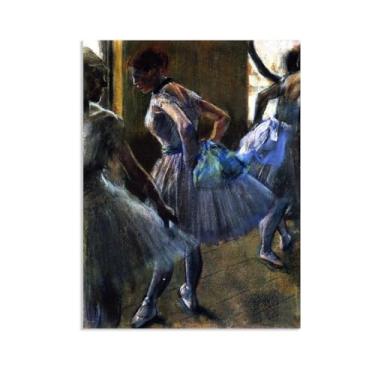 Imagem de SDYJ6GSW Edgar Degas Prints Preparation for Class Giclee Canvas Art Print Impressionism Wall Art Ballerina Poster Vintage Edgar Degas Decoração de parede 85 x 60 cm (83.8x61.0 cm) Moldura interna