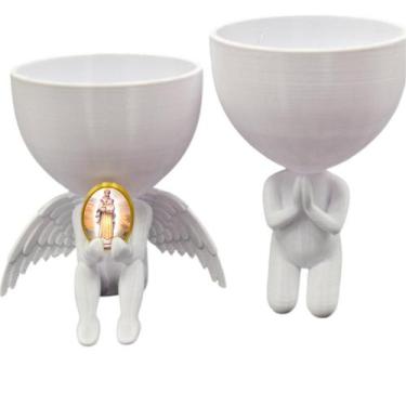 Imagem de Kit Decoração Nossa Senhora Salete Anjinho Relicario Oração - Point da
