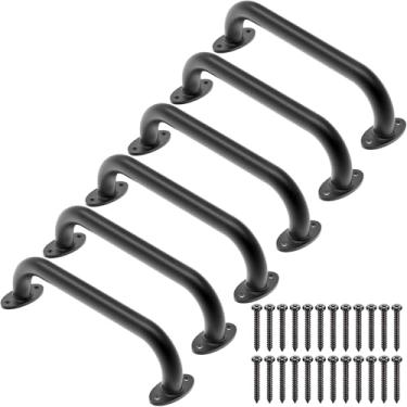 Imagem de Dolibest Pacote com 6 alças de segurança de 30,5 cm, alças de metal para playground, barras resistentes de playground e design de base mais larga, alças de brinquedo para estrutura de escalada, casa