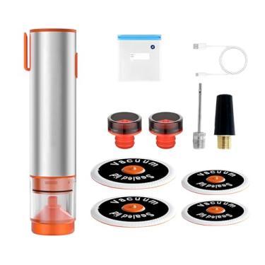 Imagem de Utensílios de cozinha para máquina seladora a vácuo 5 em 1 — seladora a vácuo portátil sem fio compacta chef preserve, para potes de pedreiro, garrafas de vinho, sacos de sous vide, recipientes de