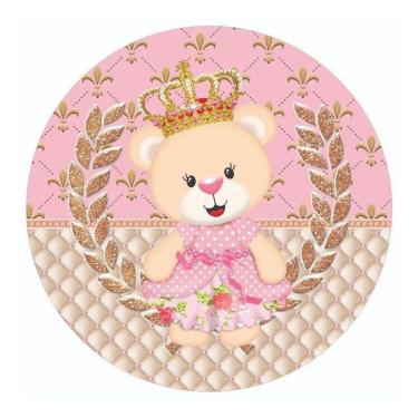 Imagem de Painel Redondo 3D Sublimado Ursa Princesa Frd-3683
