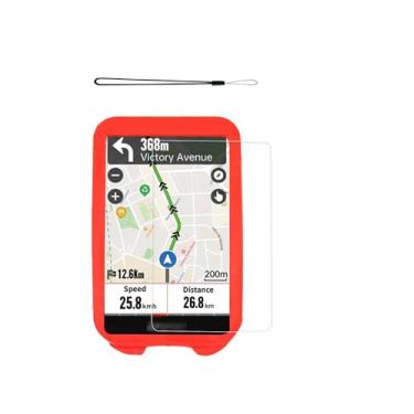 Imagem de Capa para iGPSPORT iGS800 Bike Computer Touchscreen, Capa protetora de silicone macio WUNIAK portátil resistente a arranhões e choque com protetor de tela e cordão, vermelha