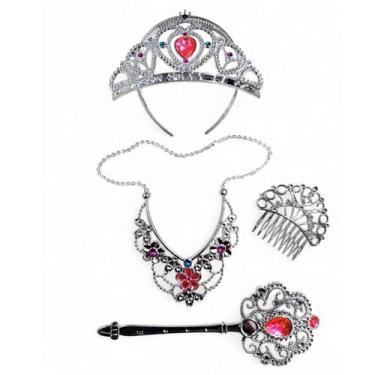 Imagem de Kit Fantasia infantil Princesa Coroa Varinha e Acessórios - Jr Toys, J