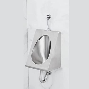 Imagem de Mictórios de aço inoxidável 304, mictório portátil para homens por indução de drenagem montada na parede mictórios de banheiro público, mictórios masculinos quadrados montados na parede, mictório de