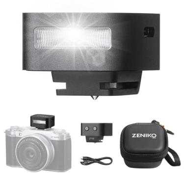 Imagem de Zeniko ZF08 Mini câmera flash Speedlite – Flash de alumínio Hot Shoe com 5 níveis de potência, CCT 6500K ± 200K, <3s Recycle, Flash contínuo, compatível Sony/Canon/Nikon/Fuji/Olympus/Panasonic/Leica
