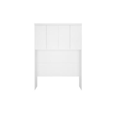 Imagem de Modulado de Quarto Armário Ponte Aéreo Casal/Queen 167cm Rizon/Linea c/ 4 Portas Neve - Novo Horizonte