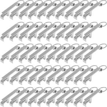 Imagem de ZHANGBY Pacote com 50 chaveiros abridor de garrafas de metal a granel, abridor portátil de cerveja e refrigerante (prata)