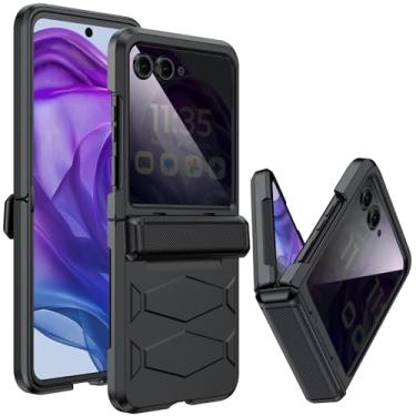 Imagem de GooseBox Capa para Motorola Razr+ (Plus) 2025, protetor de tela de privacidade integrado e proteção de dobradiça à prova de choque, capa para smartphone com tudo incluído para Motorola Razr+ (Plus