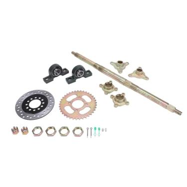Imagem de Kit de eixo traseiro de 61 cm, kit de eixo traseiro Go Kart de 61 cm, conjunto de montagem de eixo traseiro com roda dentada resistente de 60 a 150 quadriciclos e drift trikes reconstruídos DIY