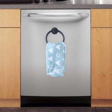 Imagem de Suporte magnético de toalha para geladeira, anel de toalha magnético gancho de barra de toalha de mão para geladeira, máquina de lavar louça de cozinha, fogão, forno, pia, máquina de lavar roupa