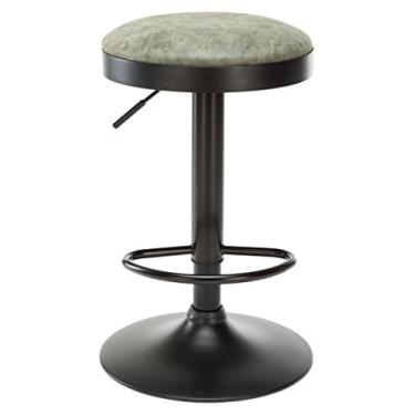 Imagem de Boraam Copley Banco giratório de metal com altura ajustável, verde-claro