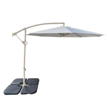 Imagem de Ombrelone Lateral Tahiti Fratini 300 Cm Aluminio Fendi Capa Poliéster Base Lateral Hdpe