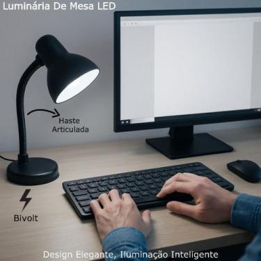 Imagem de Luminária De Mesa Led Abajur Flexível Dobrável Articulável Luz Ilumina