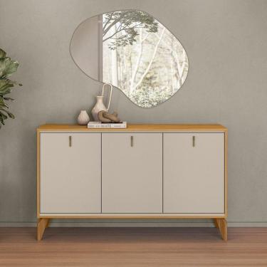 Imagem de Buffet Pés em Madeira Maciça 136cm x 80cm  TAUARI/OFF WHITE FOSCO