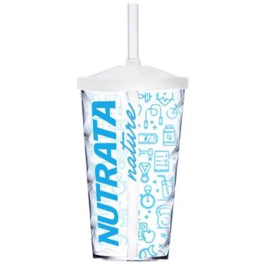 Imagem de Copo de Canudo com Tampa Nutrata Para Academia Dia a Dia 100 Acrílico 