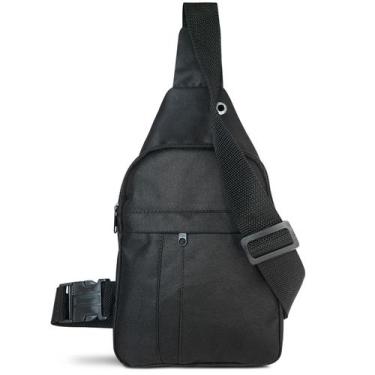 Imagem de Shoulder Bag Mini Mochila Preta Lisa Bolsa Chest Modelo Sling - Street