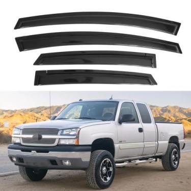 Imagem de Viseiras de janela IG para Chevy Chevrolet Silverado e GMC Sierra 1500/2500/3500 1999-2006, protetores de chuva, defletor de sombra de ventilação 2007 Classic Tape-On, 2000 2001 2002 2003 2004 2005