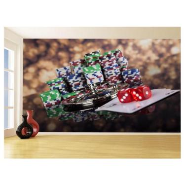 Imagem de Papel De Parede 3D Salão De Jogos Cartas Poker 3,5M Jcs81 - Você Decor
