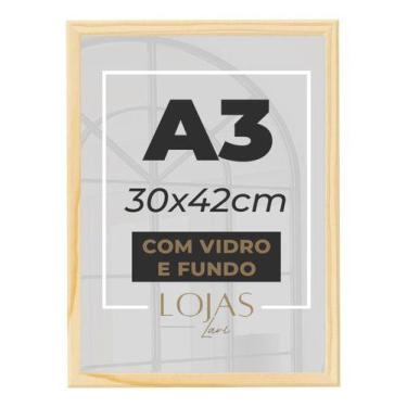 Imagem de Kit 4 Quadro Moldura A3 30x42 Com Vidro Poster Certificado - Mileno, P