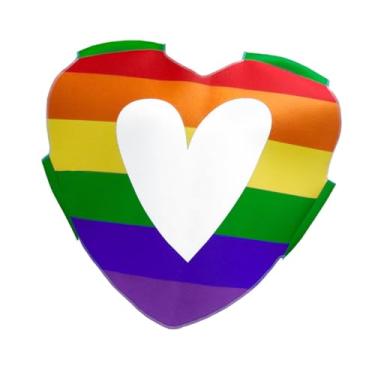 Imagem de Dynwave Fantasia de coração de arco-íris colorida para presente de Halloween, carnaval, brincadeira de faz de conta, Style D