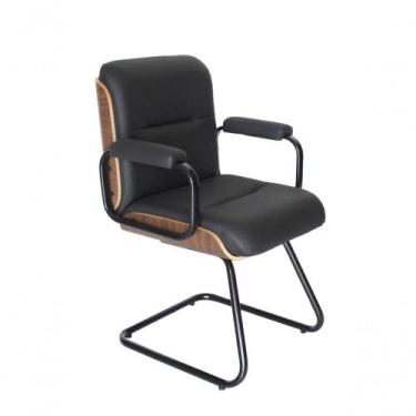 Imagem de Cadeira Eames Diretor Fixa Linha Capa Em Madeira Preto - OUTRAS MARCAS
