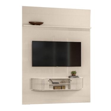 Imagem de Combo Home Suspenso + Painel Para 60 Polegadas New Monte Carlo - 7 Decor Calacata E Off White