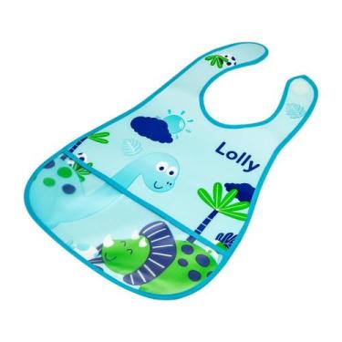 Imagem de Babador impermeavel lolly porta migalhas azul