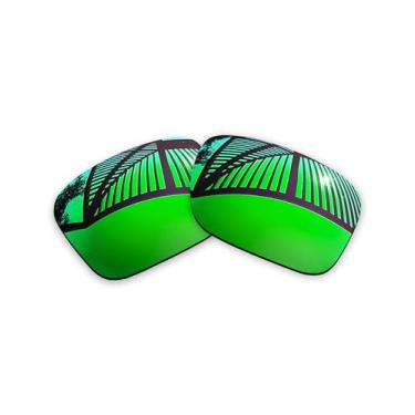 Imagem de MYCOURAG Lentes de reposição polarizadas com proteção UV para óculos de sol Oakley Jupiter Sqaured OO9135 – Revestimento espelhado esmeralda polarizado