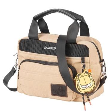 Imagem de Bolsa Garfield Feminina Maleta Baú Média Nylon GF2962 - Semax, Bege