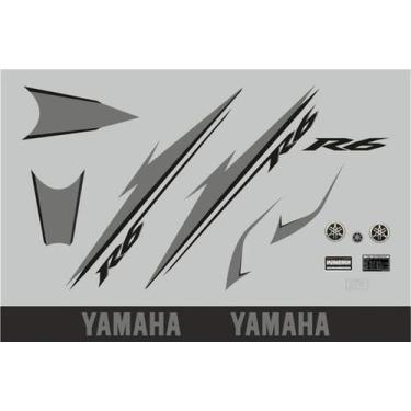 Imagem de Kit De Adesivos Compatível Com Yamaha R6 2007 Preta R607Pt - Spts