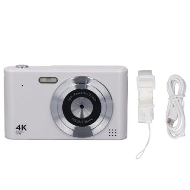 Imagem de Câmera digital 48MP 1080p HD 16x Zoom Anti Shake Compact Câmera com 11 filtros Detecção de movimento gravação de vídeo de fotografia cronometrada para viagens fotografia ao ar (Branco)