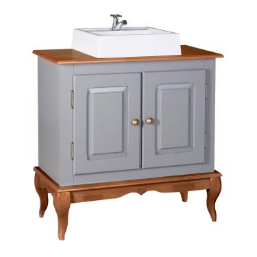 Imagem de Gabinete para Banheiro com Cuba Dália 3050 - Cinza/Imbuia Glazer