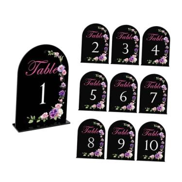 Imagem de Fancyes 10 peças de números de mesa, placas de casamento, fonte, peça central, 1-10, decoração, exibição, placas de números de mesa de acrílico para eventos