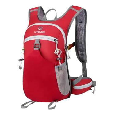 Imagem de Mochila de Hidratação 2L Premium, Impermeável, com Bolsos Múltiplos e Apito de Emergência para Trilhas, Bike, Corrida, Camel bag (Vermelho)