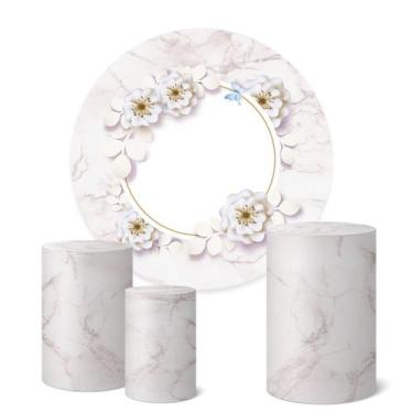 Imagem de Trio Capas Cilindro + Painel Sublimado 1,50m Flores - Fadrix, K1FLS046