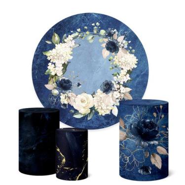 Imagem de Trio Capas Cilindro + Painel Sublimado 1,50m Flores - Fadrix, K1FLS045