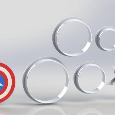 Imagem de Cortador Heróis Capitão América Escudo Modular Tamanho 3cm