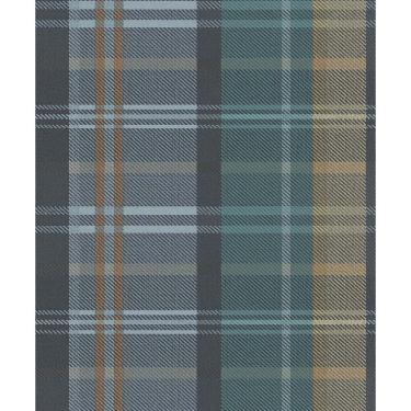 Imagem de Papel de Parede Botany House Xadrez Azul 15566