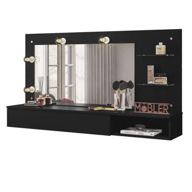 Imagem de Penteadeira Camarim Suspensa Lumiere Preto Fosco - Mobler Preto Fosco