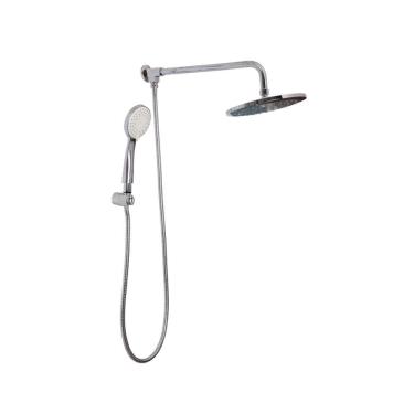 Imagem de Kit Chuveiro Redondo de Parede Macaé com Desviador Mundaú e Ducha Manual Guará Pingoo.casa - Prata