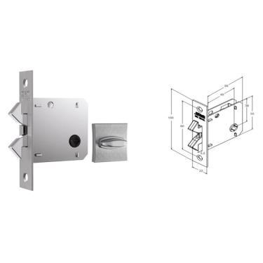 Imagem de Fechadura Porta De Correr Wc 1006 Inox Escovado Ros.quadrada