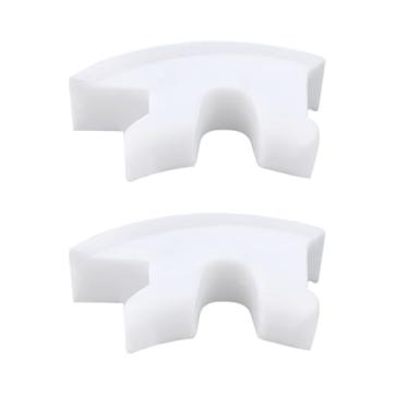 Imagem de SG Store 2 peças de capa decorativa quadrada para assento de vaso sanitário compatível com Duravit OE 1004910000 16,7 x 10,4 mm, fixações de assento de vaso sanitário branco