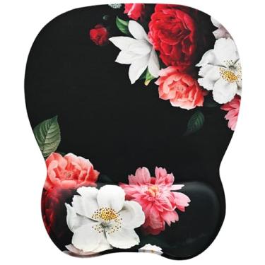 Imagem de EooCoo Mouse pad ergonômico com suporte de pulso, mousepad com descanso de pulso de espuma viscoelástica e base antiderrapante para computador, café, casa e escritório, acessórios de mesa de