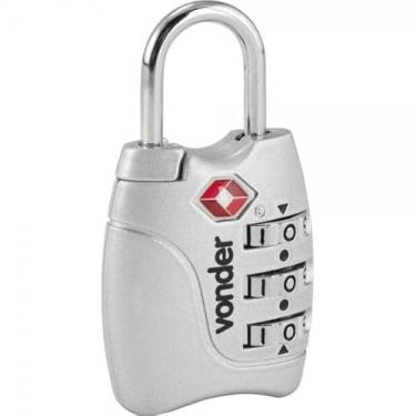 Imagem de Cadeado com segredo TSA prata 3 algarismos - Vonder