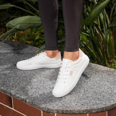 Imagem de Tênis Feminino Casual Confortável Solado Reto Elástico - Mendii, Branc