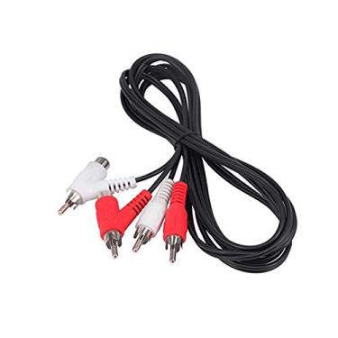 Imagem de CableWholesale Cabo de Áudio RCA, 1,82 m, 2 RCA Macho + 1 RCA Fêmea Piggyback, Preto, 26 AWG, para Conexões de Áudio, Compatível com Leitor de DVD e Televisão