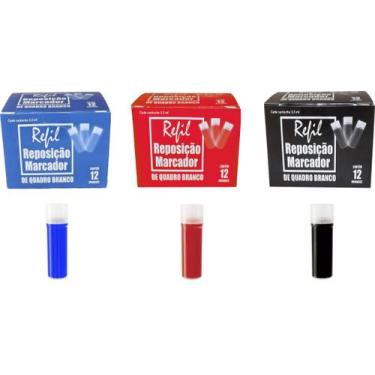 Imagem de Kit 3 Caixas Com 12Un Refil Recarga Para Pincel Board Master - Carinon