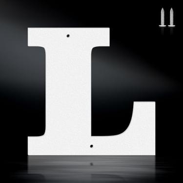 Imagem de Letras brancas à prova de ferrugem de 15 cm, números de endereço de metal resistente para casa, números 0-9 à prova de intempéries e letras de metal A-Z ao ar livre para porta, portão, caixa de