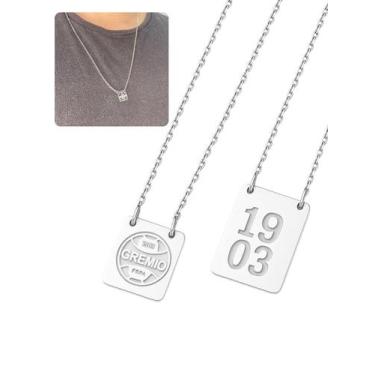 Imagem de Cordão Colar Escapulário 60Cm Prata Unissex Time Pingente - Visujoias