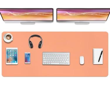 Imagem de Boutilon Protetor de mesa de couro, tapete de mouse antiderrapante, tapete de mesa para laptop, tapete de mouse de escritório, borrão de mesa de couro à prova d'água, bloco de escrita para escritório